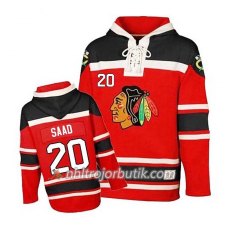 Män Ishockey Chicago Blackhawks Brandon Saad 20 Röd Sawyer Hooded Sweatshirt